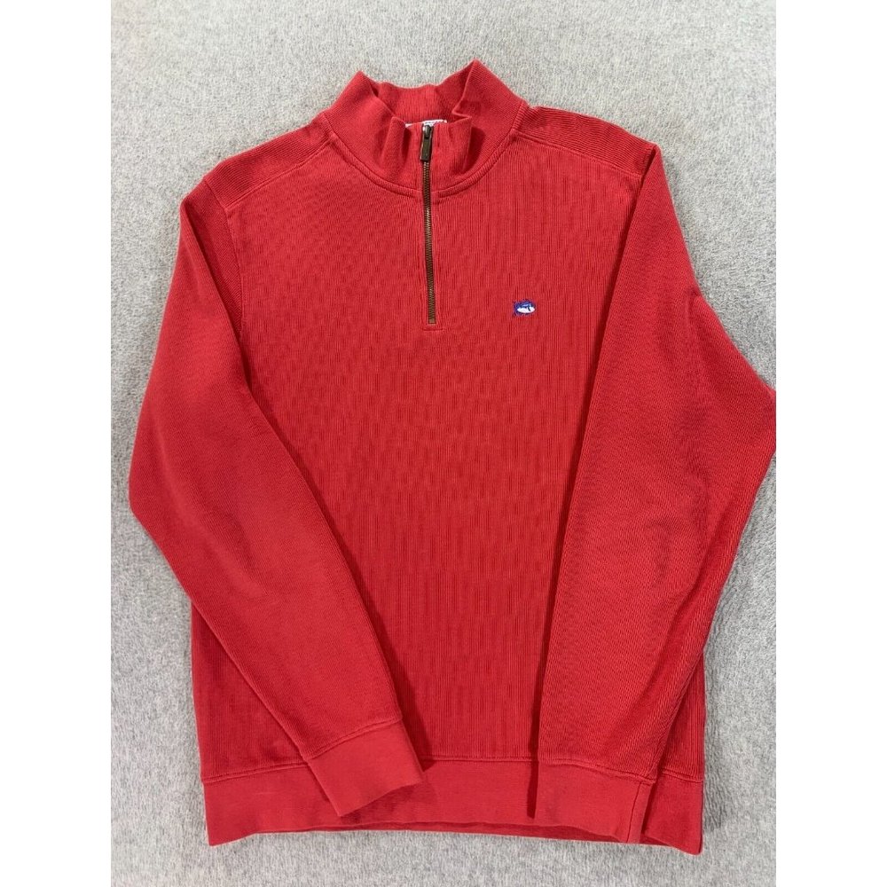 Southern Tide‎ The Skipjack Quarter Zip Pullover Sweater (Men's Medium) Red